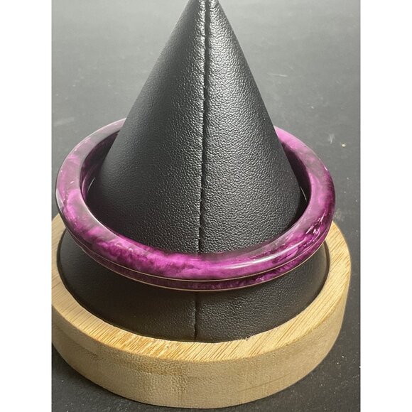 Purple Marble-Like Bangle Bracelet Womens - Picture 3 of 4